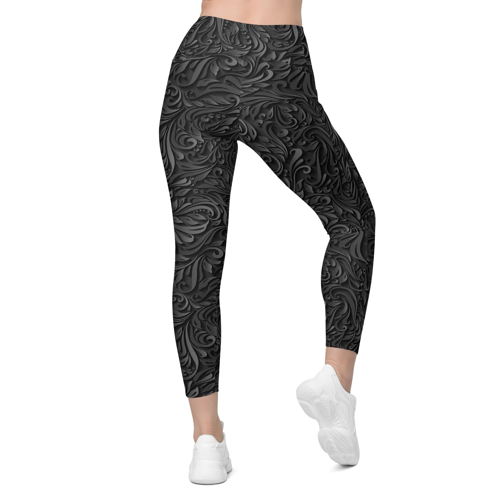 3D Art Deco Leggings With Pockets