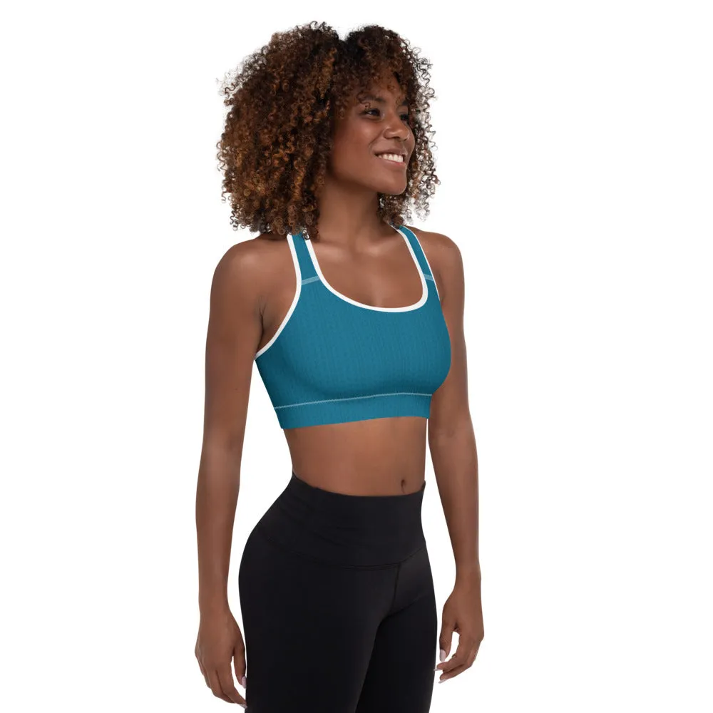 Aegean Blue Padded Sports Bra