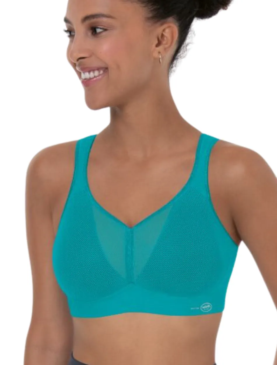 Anita Active Air Control Wirefree Padded Sports Bra, Peacock | Anita Sports Bras | Peacock Green Wirefree Sports Bra