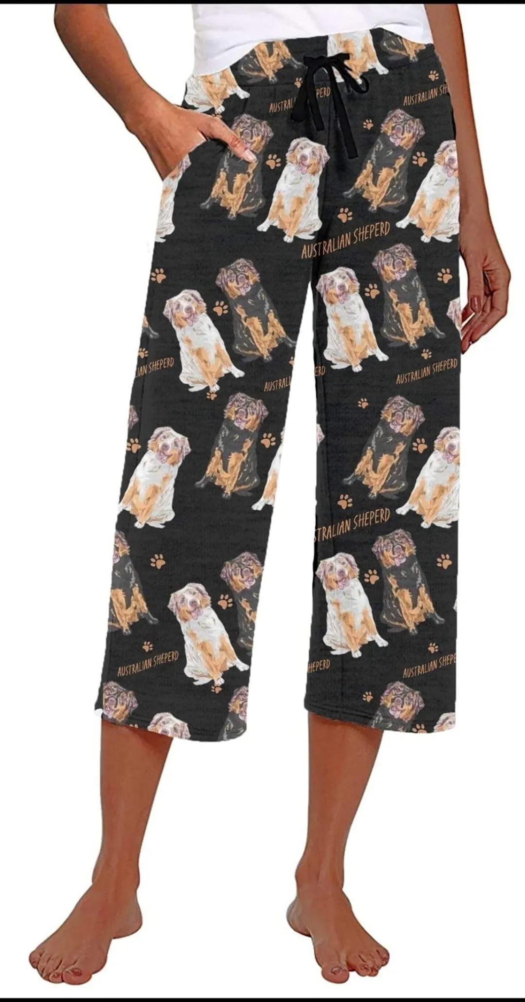 Australian Shepherd Leggings, Capri Joggers and jogger shorts