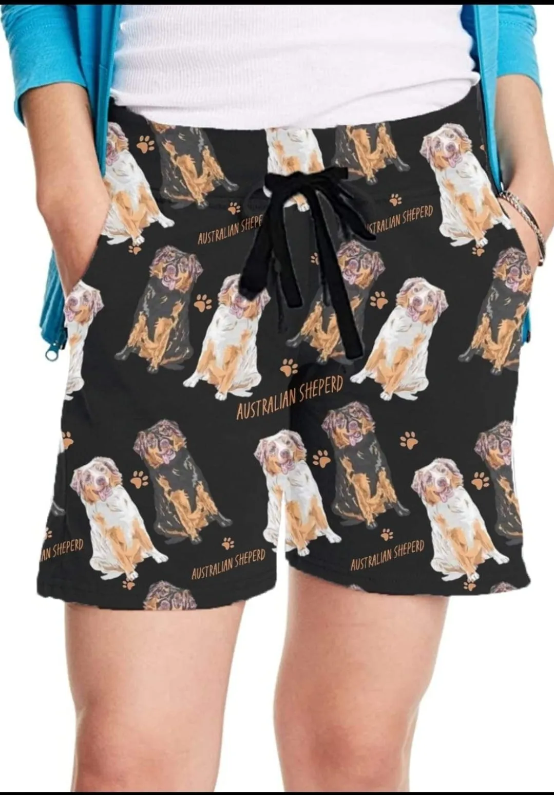 Australian Shepherd Leggings, Capri Joggers and jogger shorts