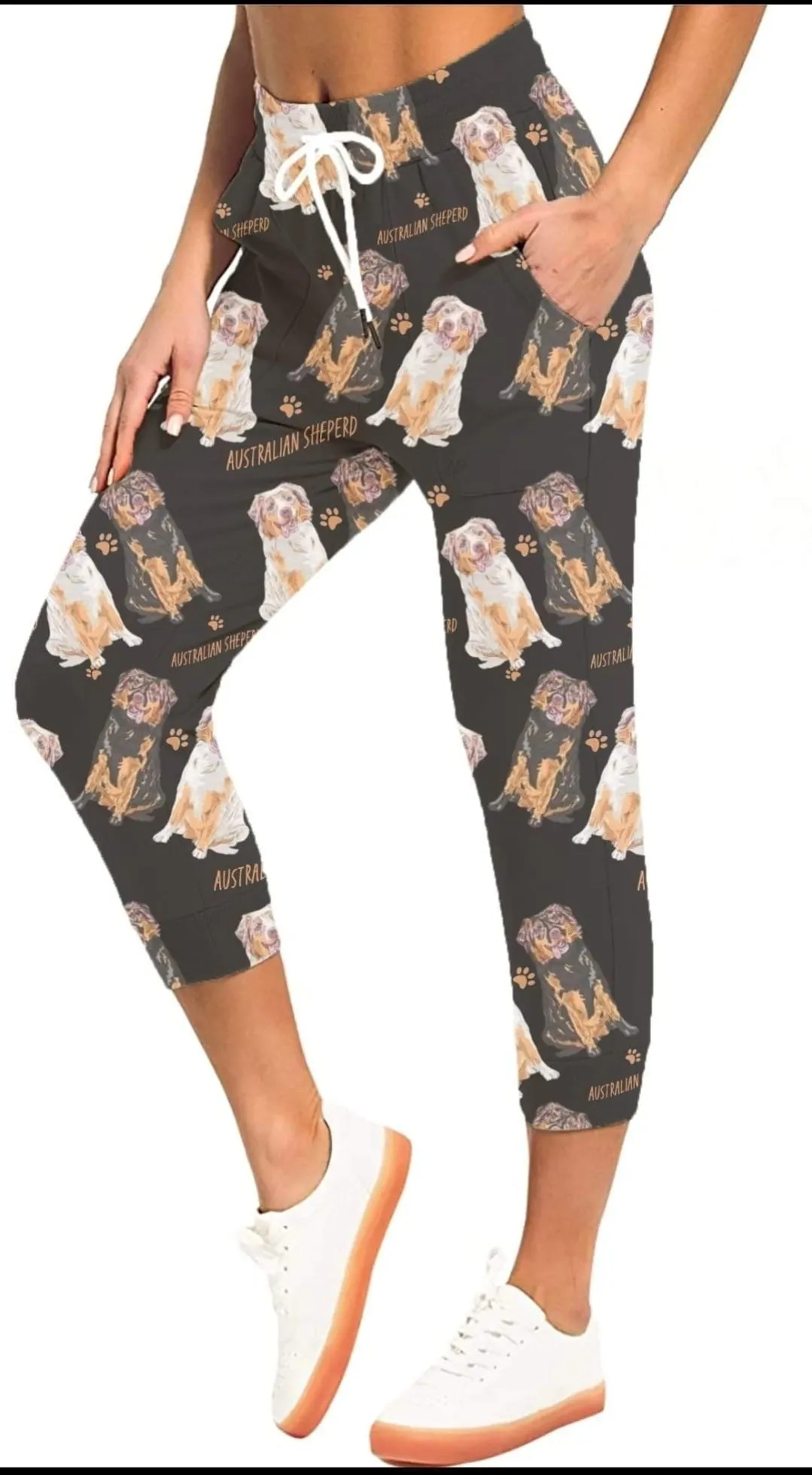 Australian Shepherd Leggings, Capri Joggers and jogger shorts