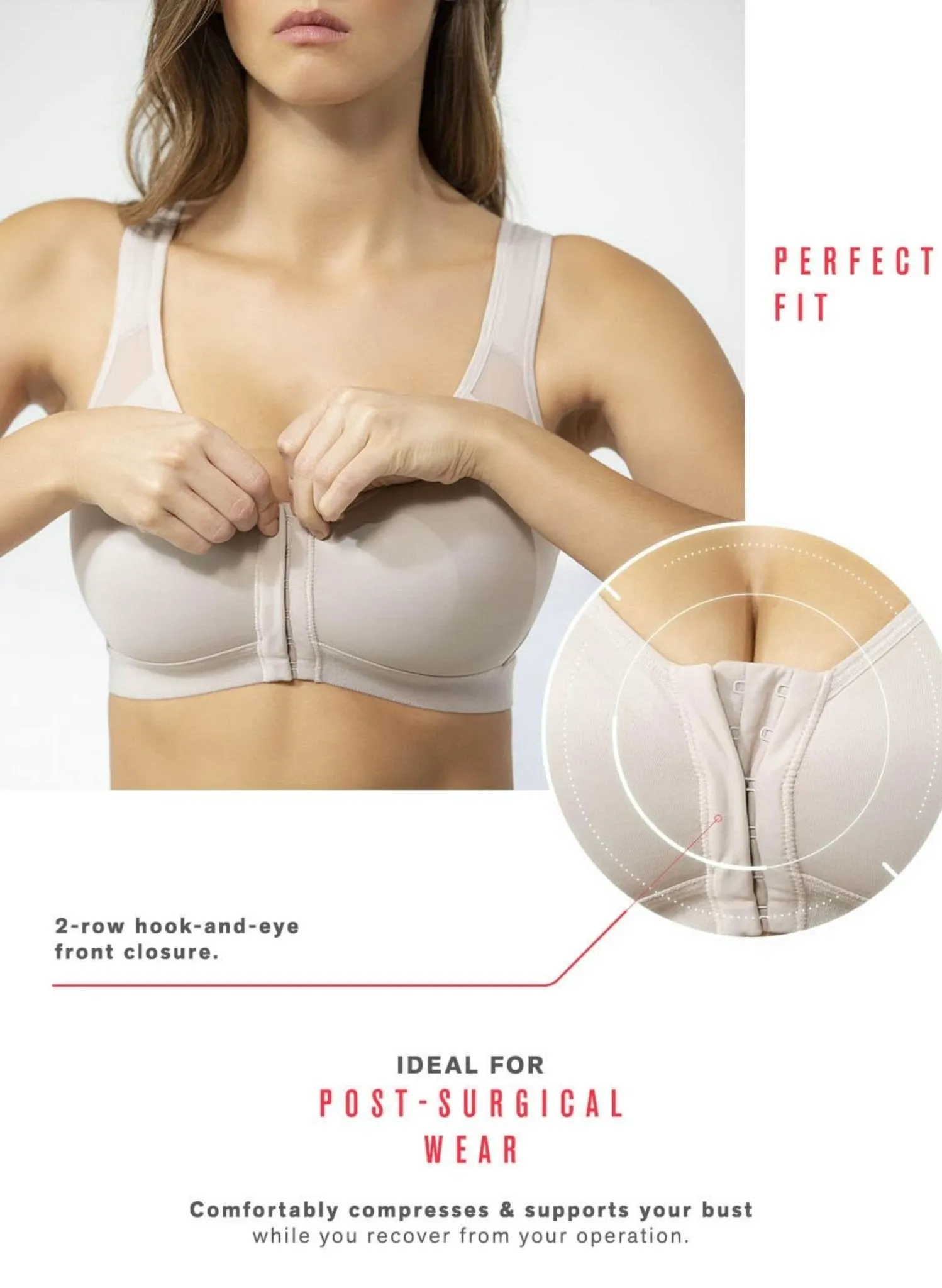 Back Support Posture Corrector Wireless Bra - Nude