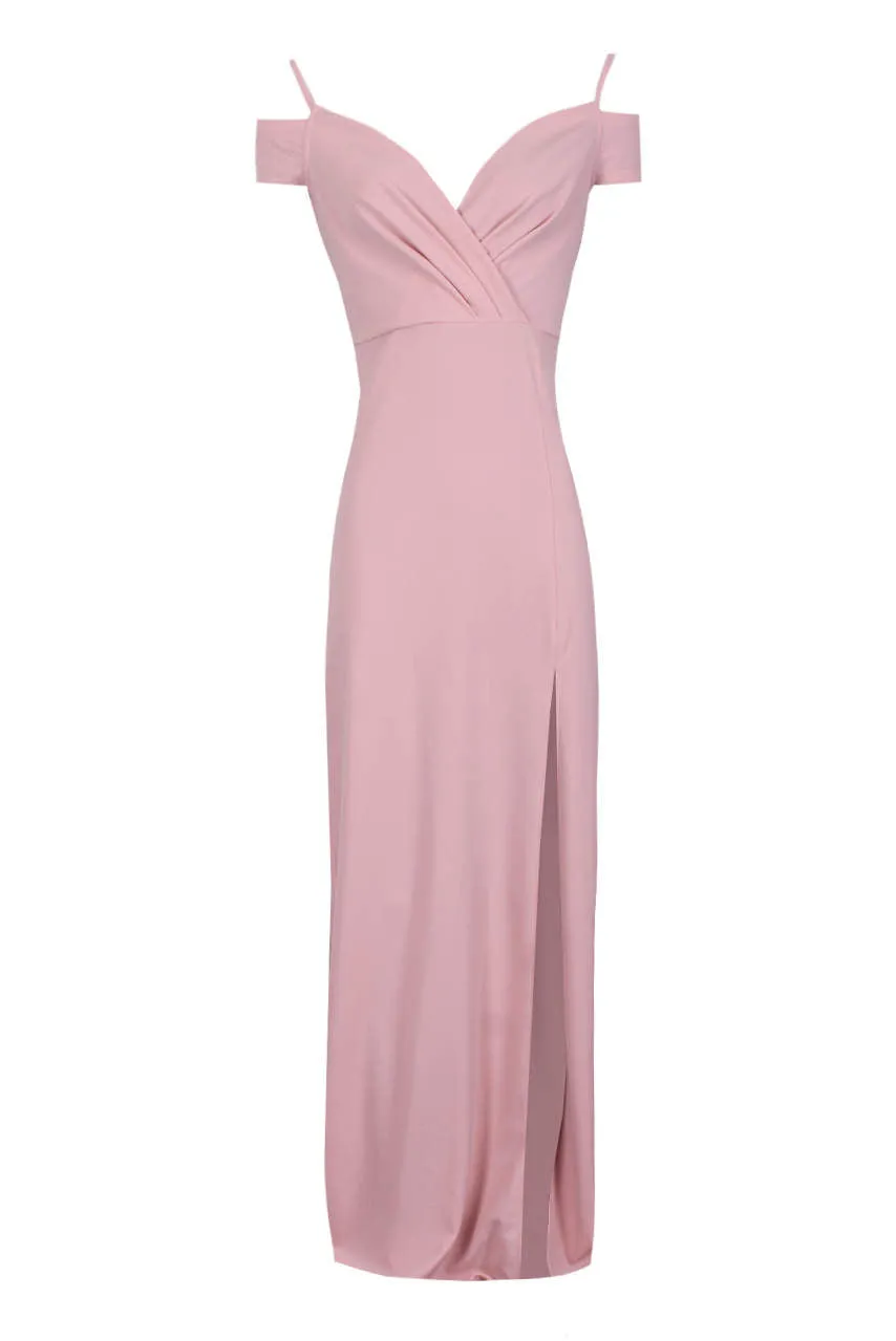 Blush Wrap Over Maxi Dress