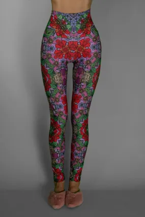 Botanic Illustrations Mystery Red Garden Women'S Leggings