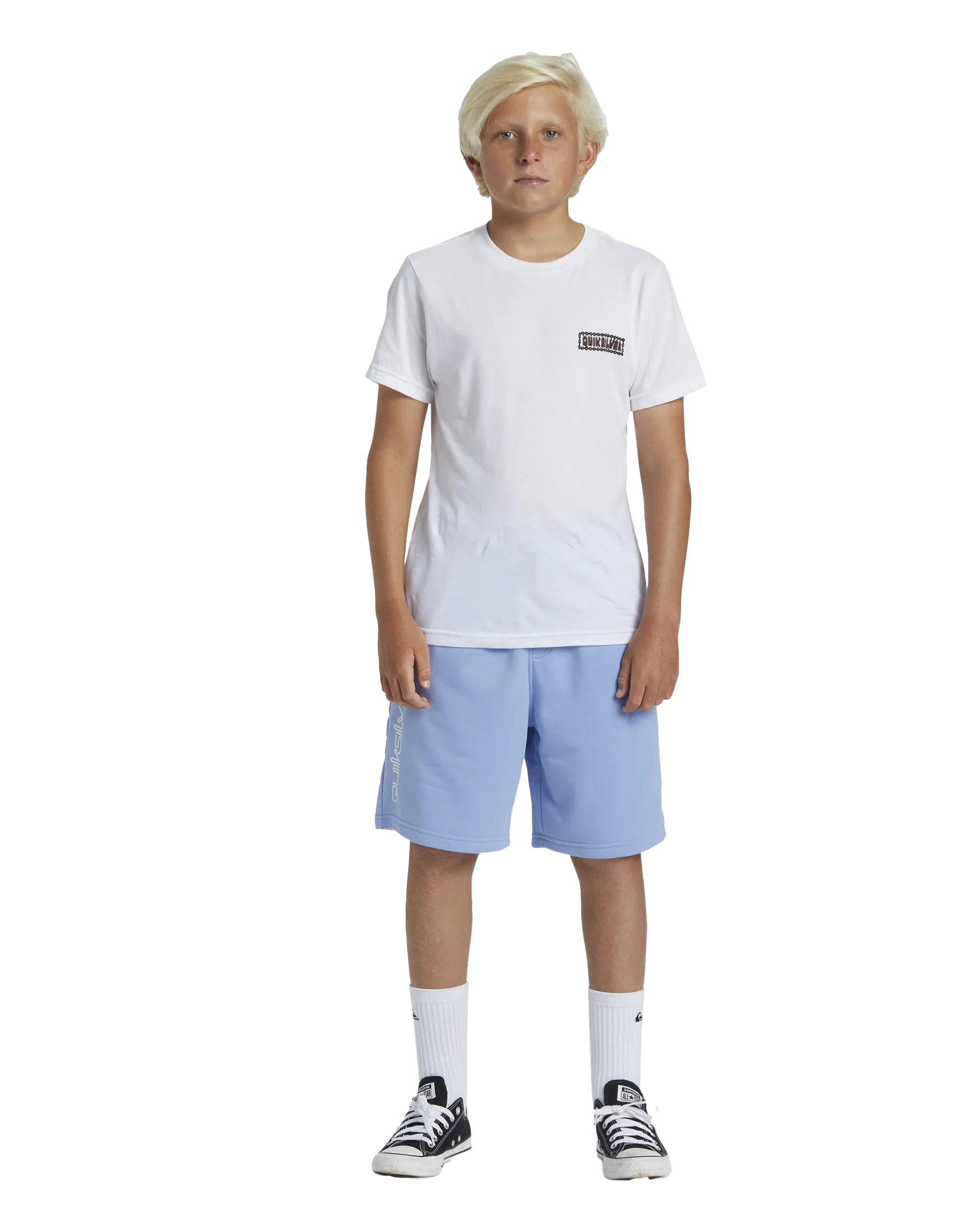 Boys Take Us Back Fleece Jogger Shorts in Hydrangea