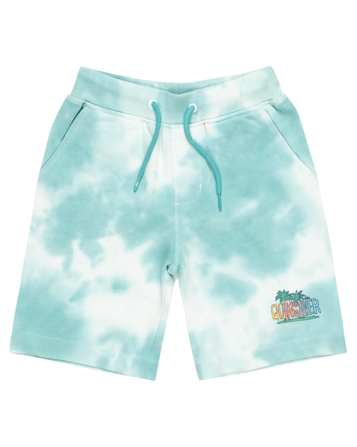 Boys Tie Dye Jogger Shorts in Marine Blue