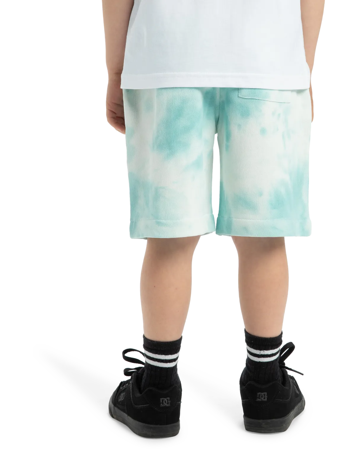 Boys Tie Dye Jogger Shorts in Marine Blue