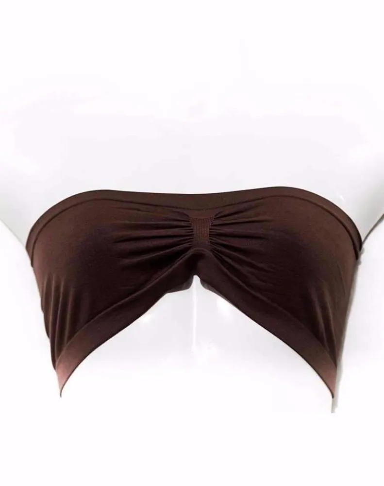 Brown Sports Bra Strapless Non Padded