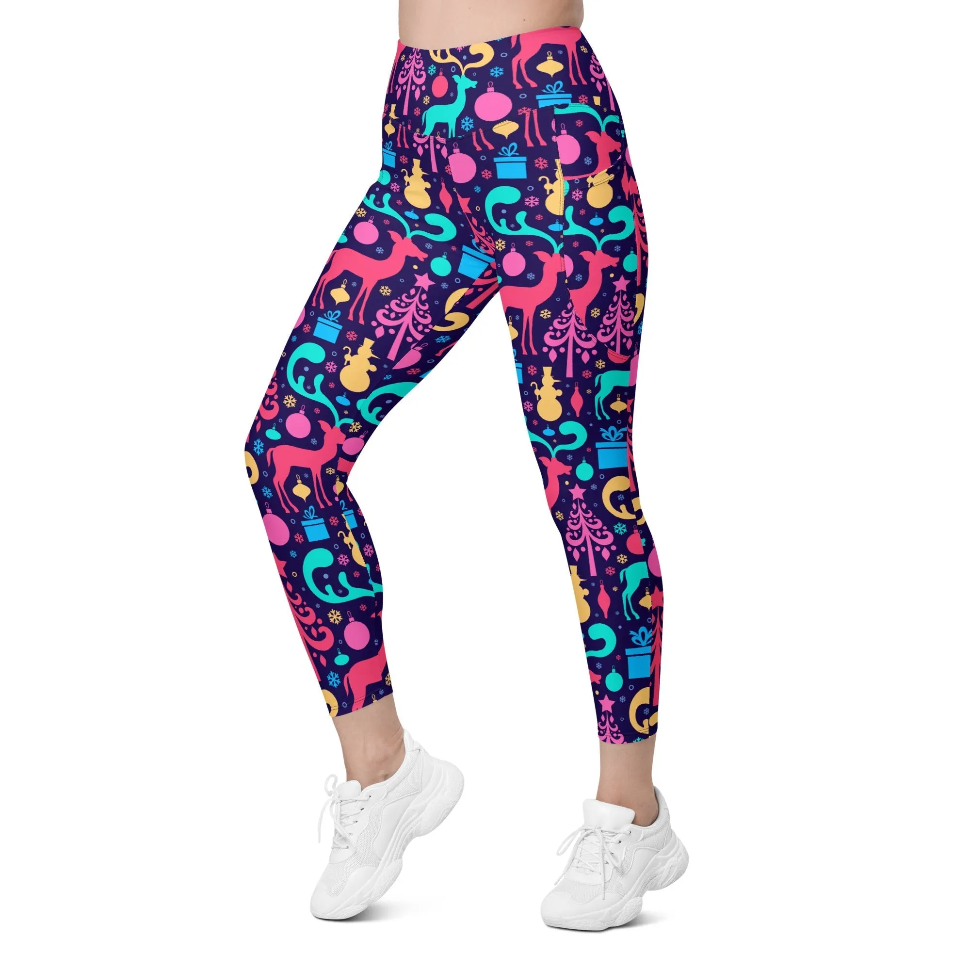 Colorful Christmas Leggings With Pockets