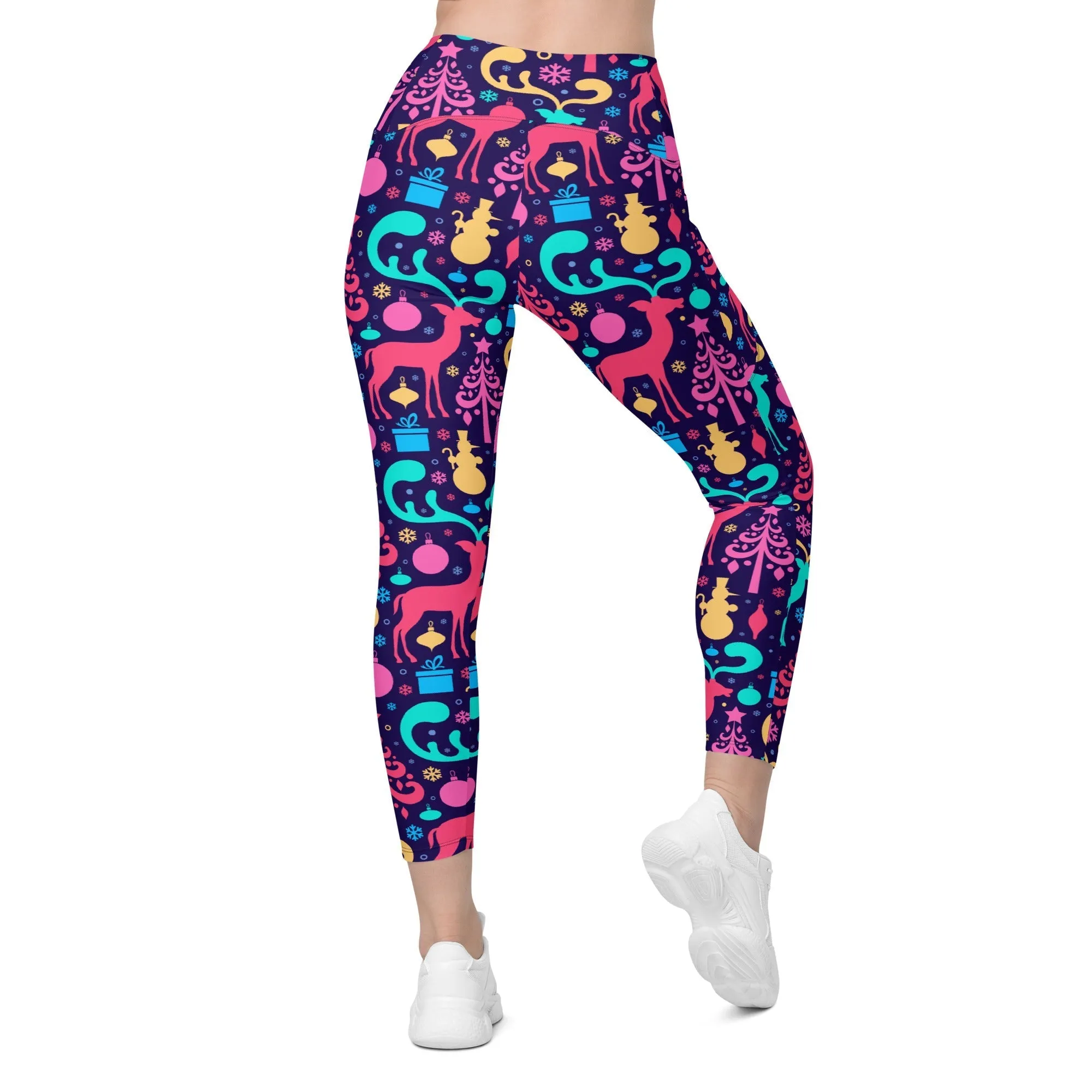 Colorful Christmas Leggings With Pockets