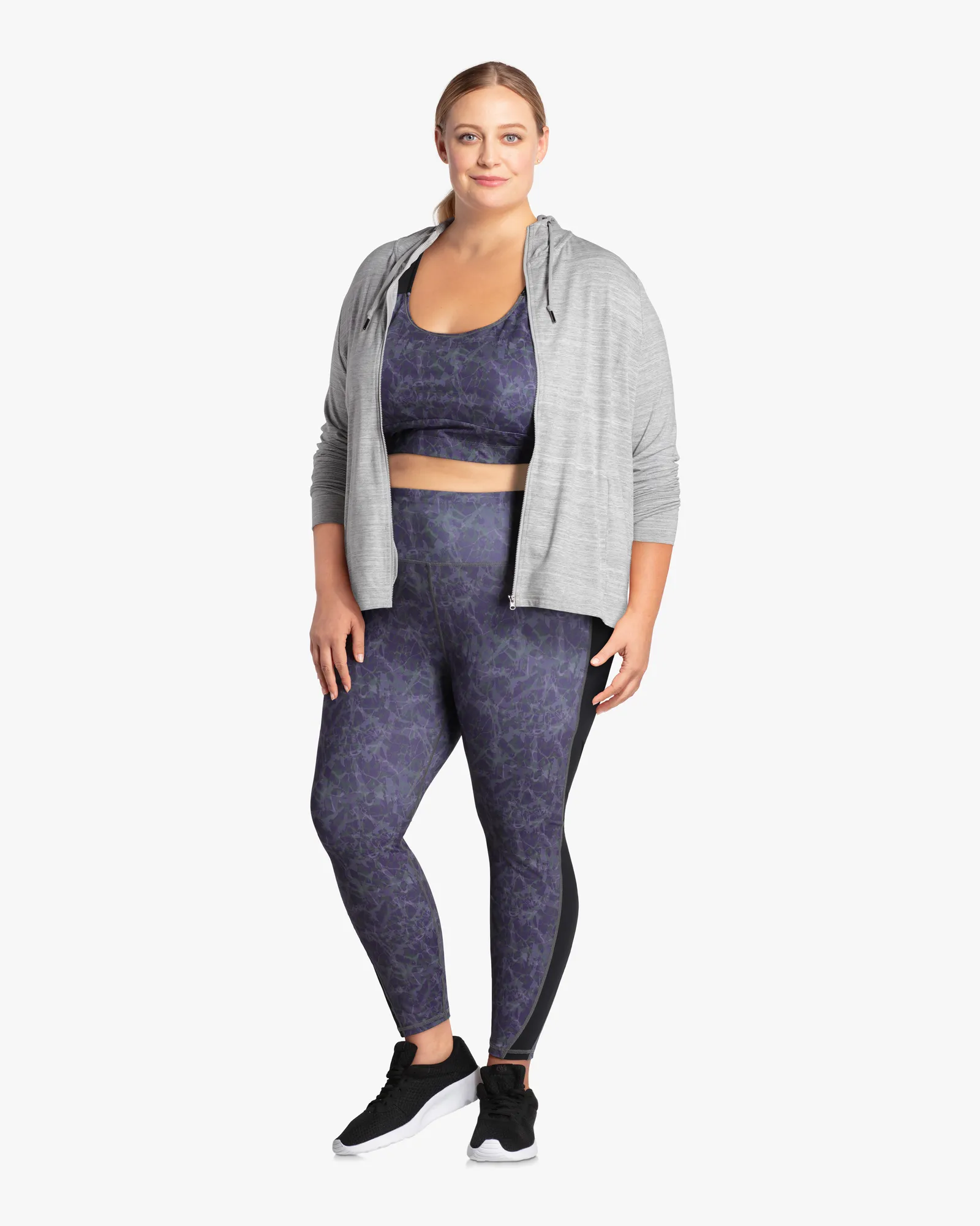 Commit Capri Leggings | Purple / Charcoal Grey