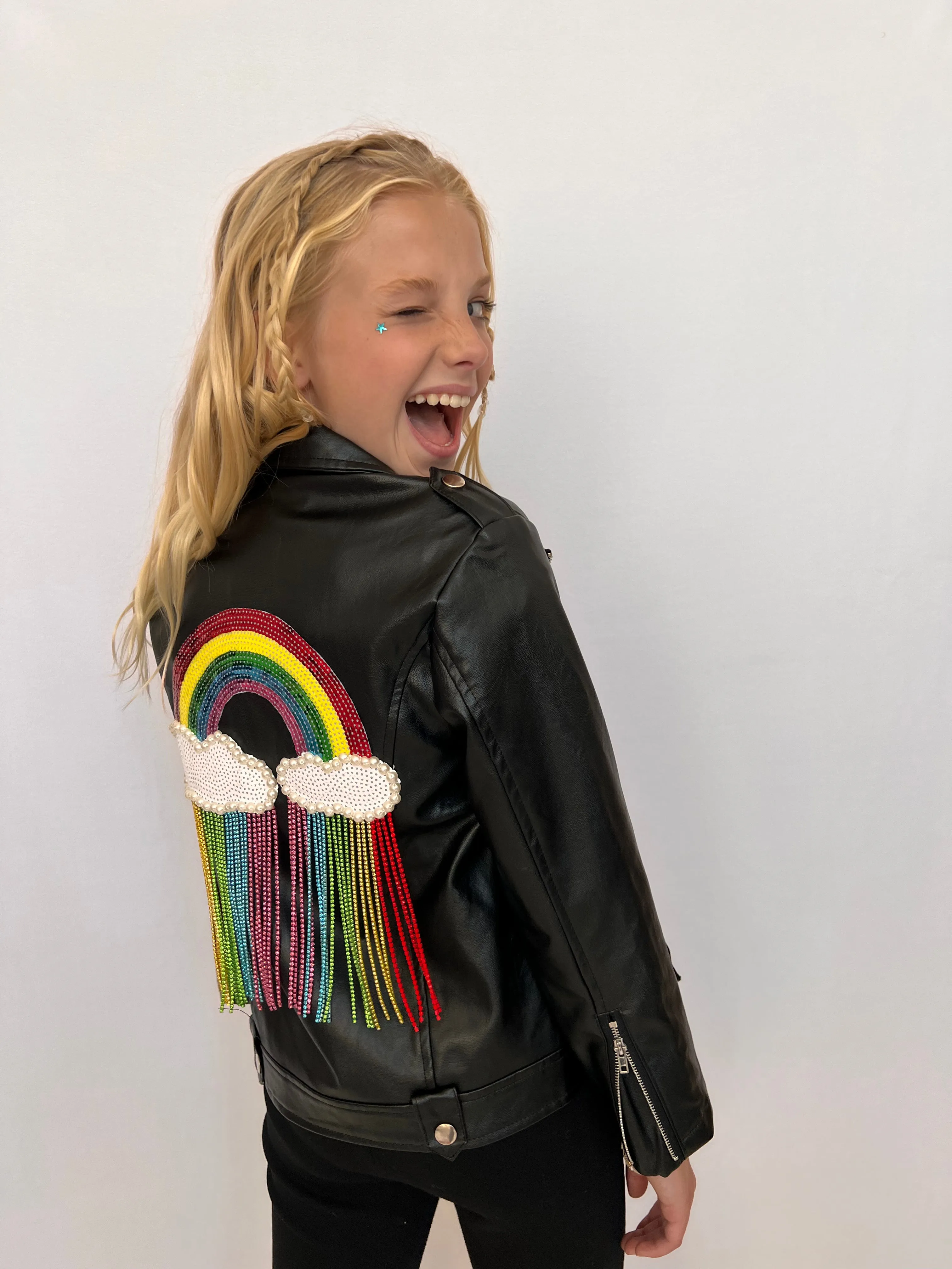 Crystal Rain Leather Jacket