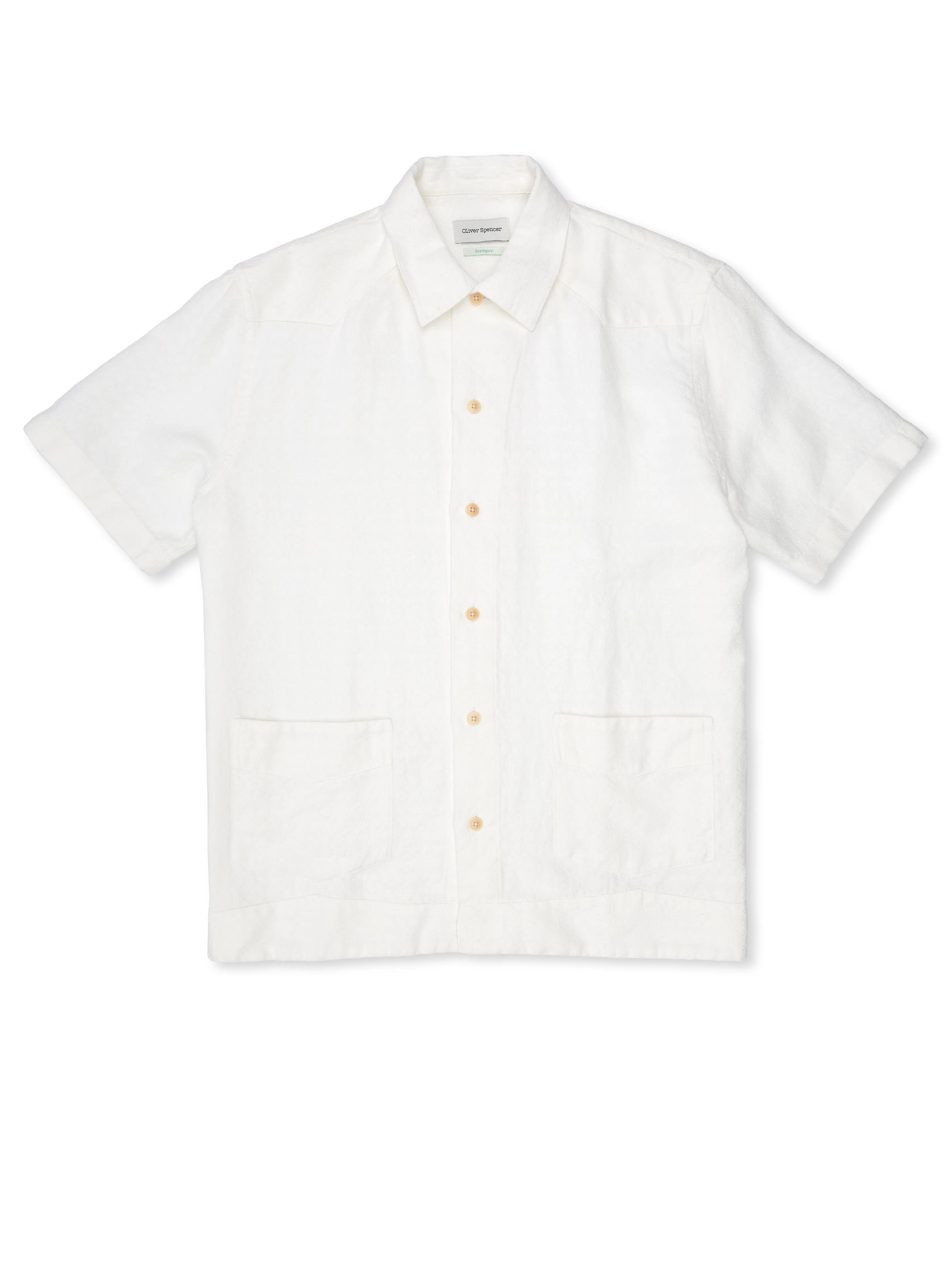 Cuban Short Sleeve Shirt Medley White