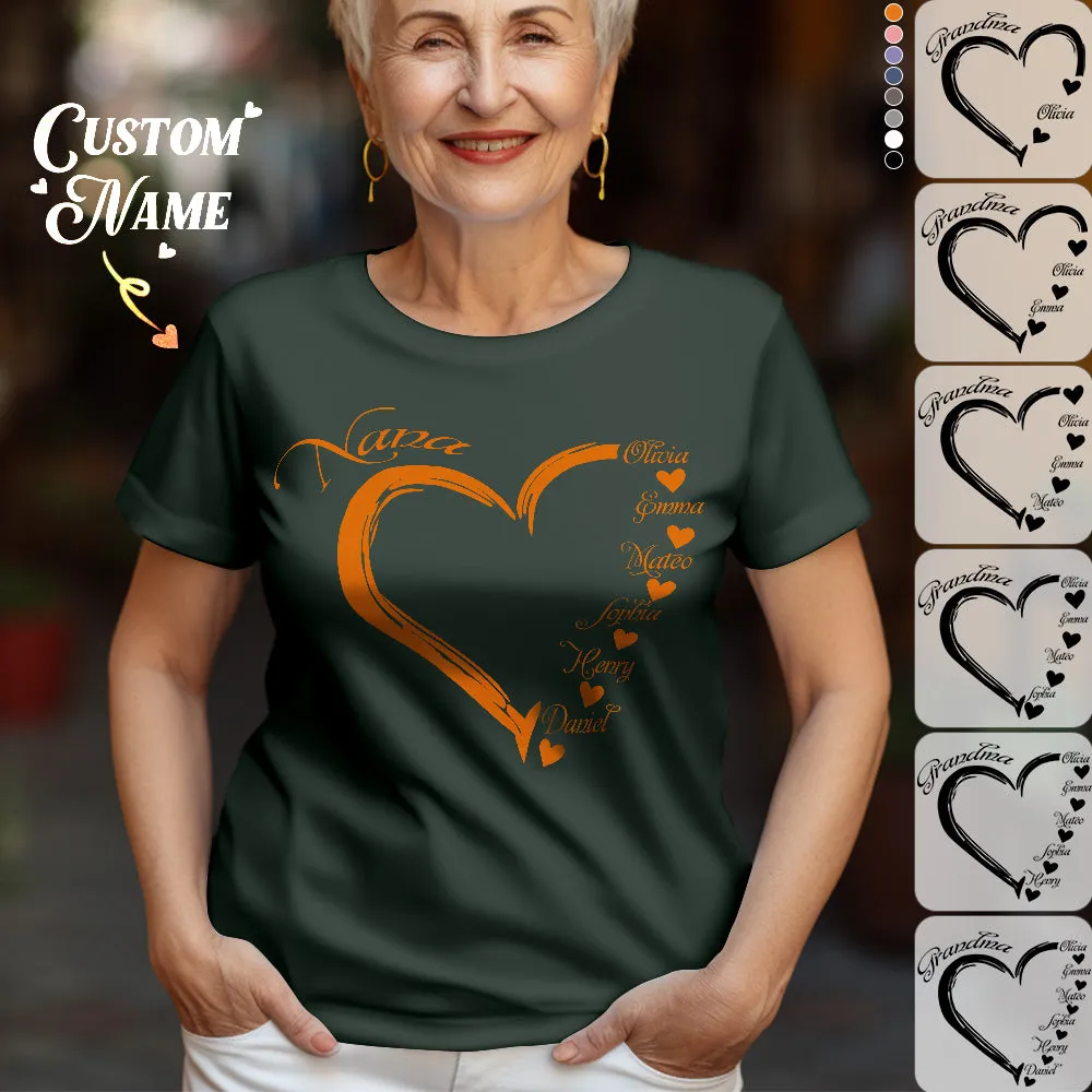 Custom Mama Grandma T-Shirts Personalised Kids Name T-shirt Mother's Day Gifts