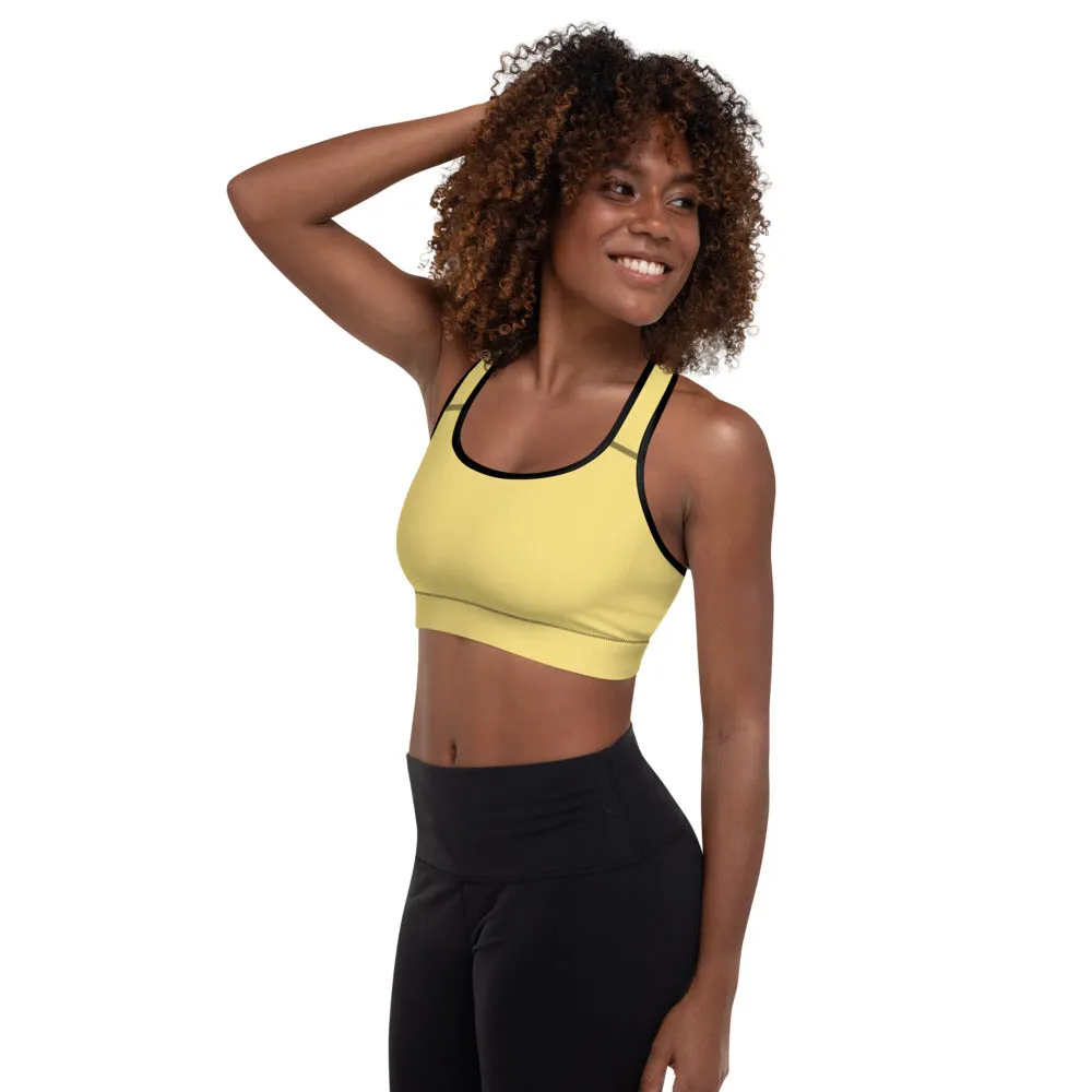 Daisy Yellow Padded Sports Bra