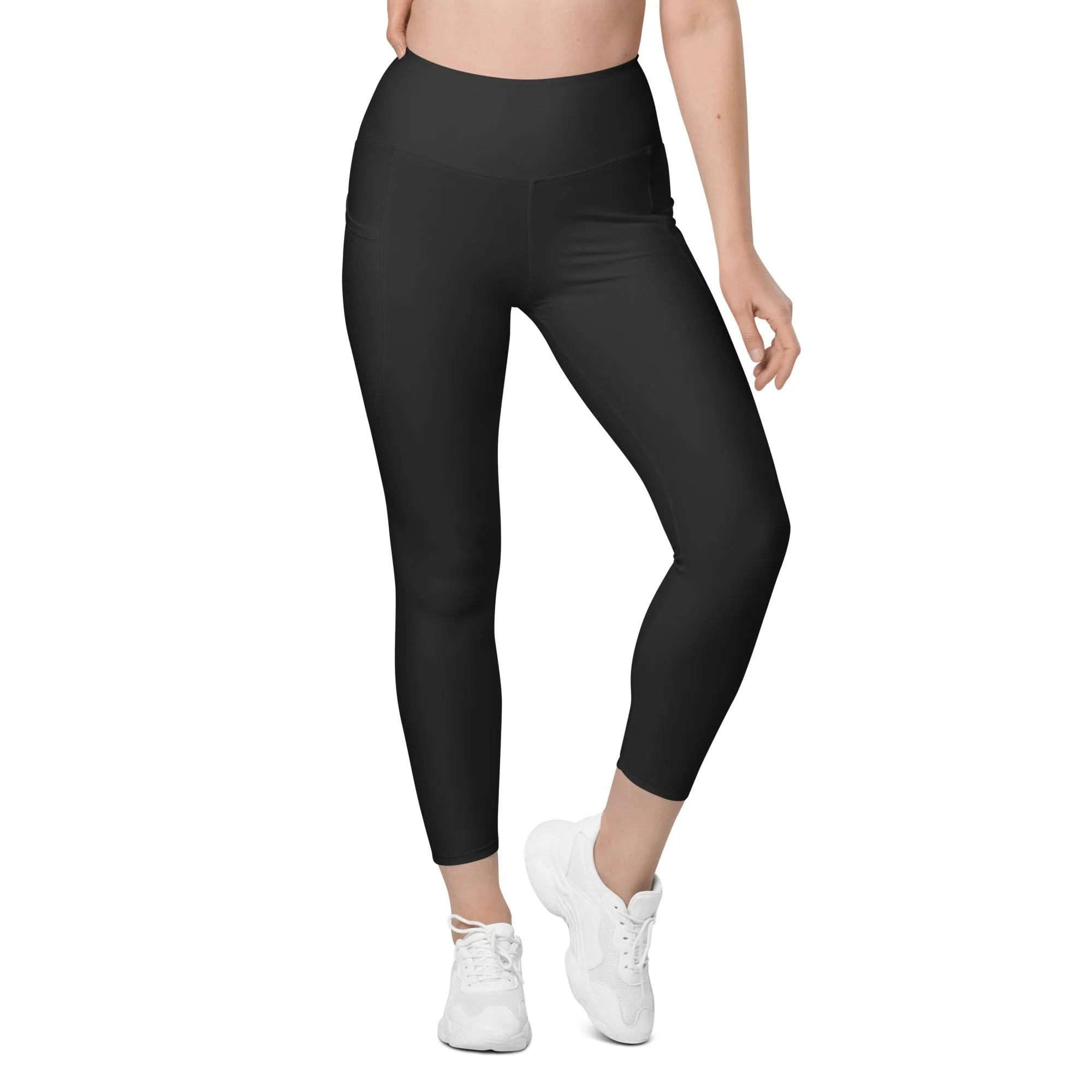 Dark Charcoal Black Leggings With Pockets