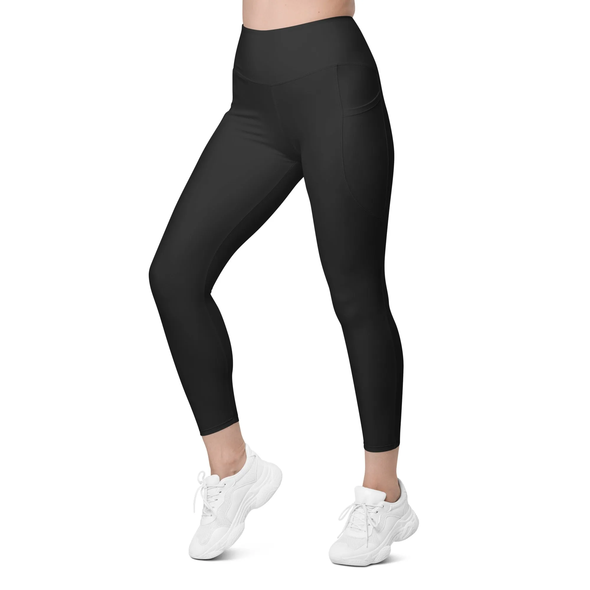 Dark Charcoal Black Leggings With Pockets