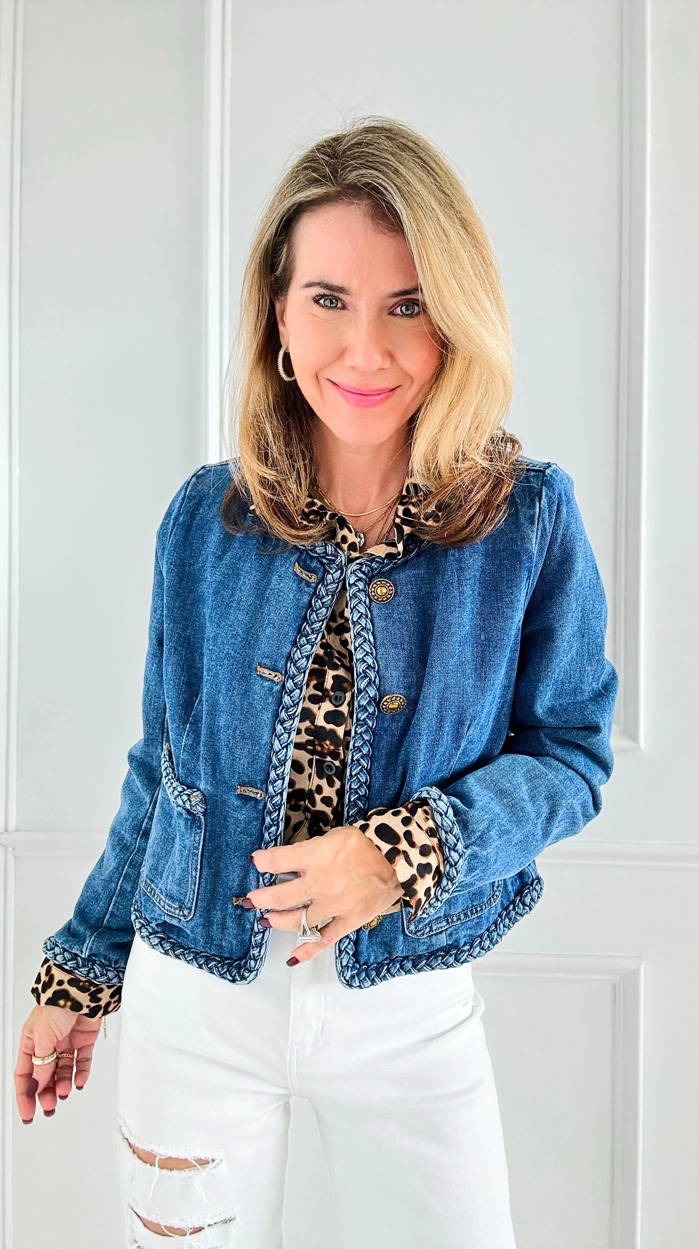 Denim Chic Braided Jacket