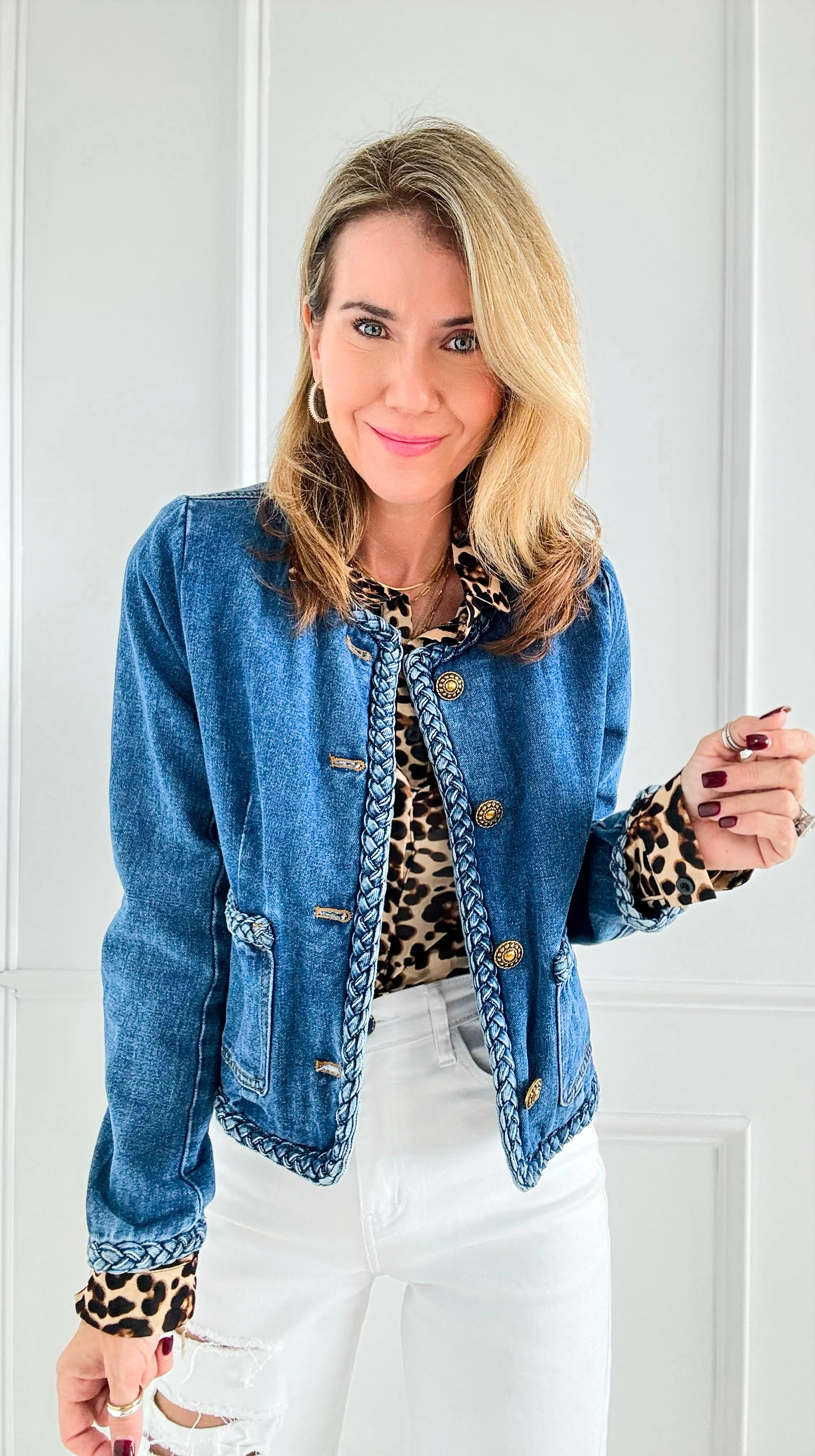 Denim Chic Braided Jacket