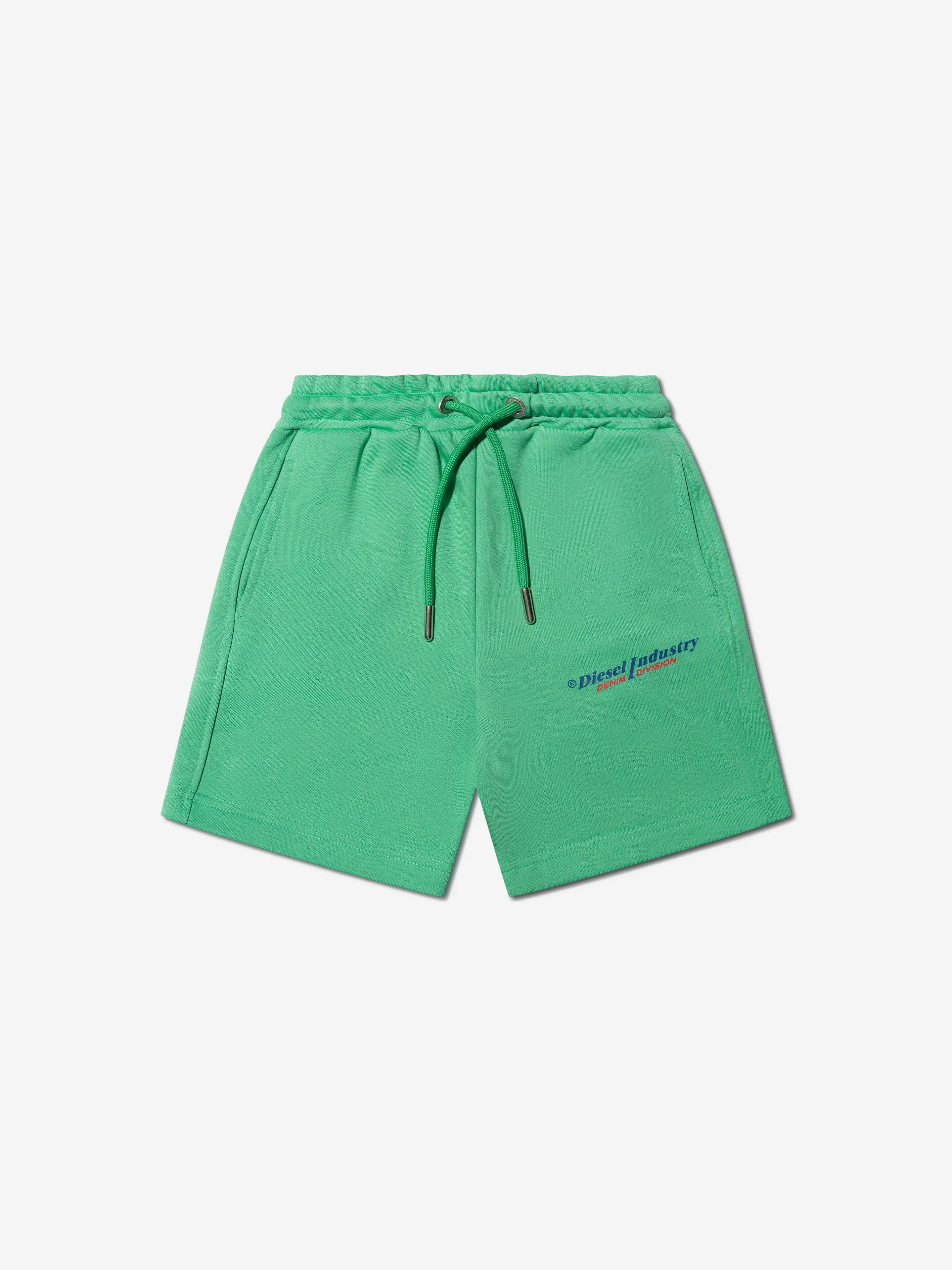 Diesel Boys Logo Jogger Shorts in Green