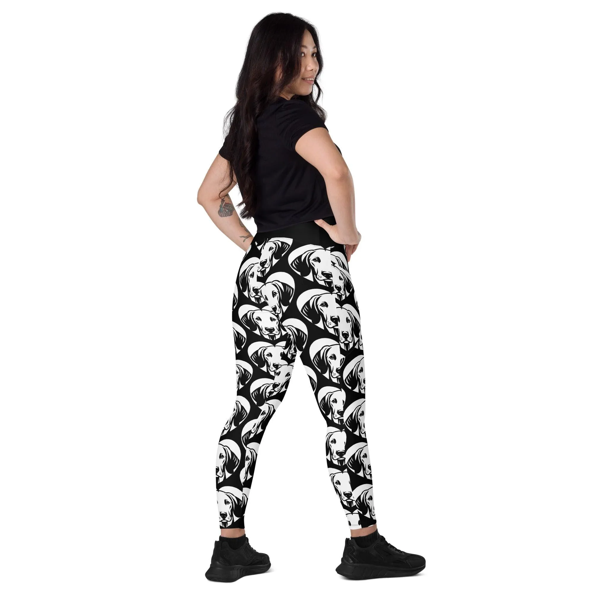 DOG BREED LEGGINGS with pockets - AMERICAN FOXHOUND - HERTTAHOUND