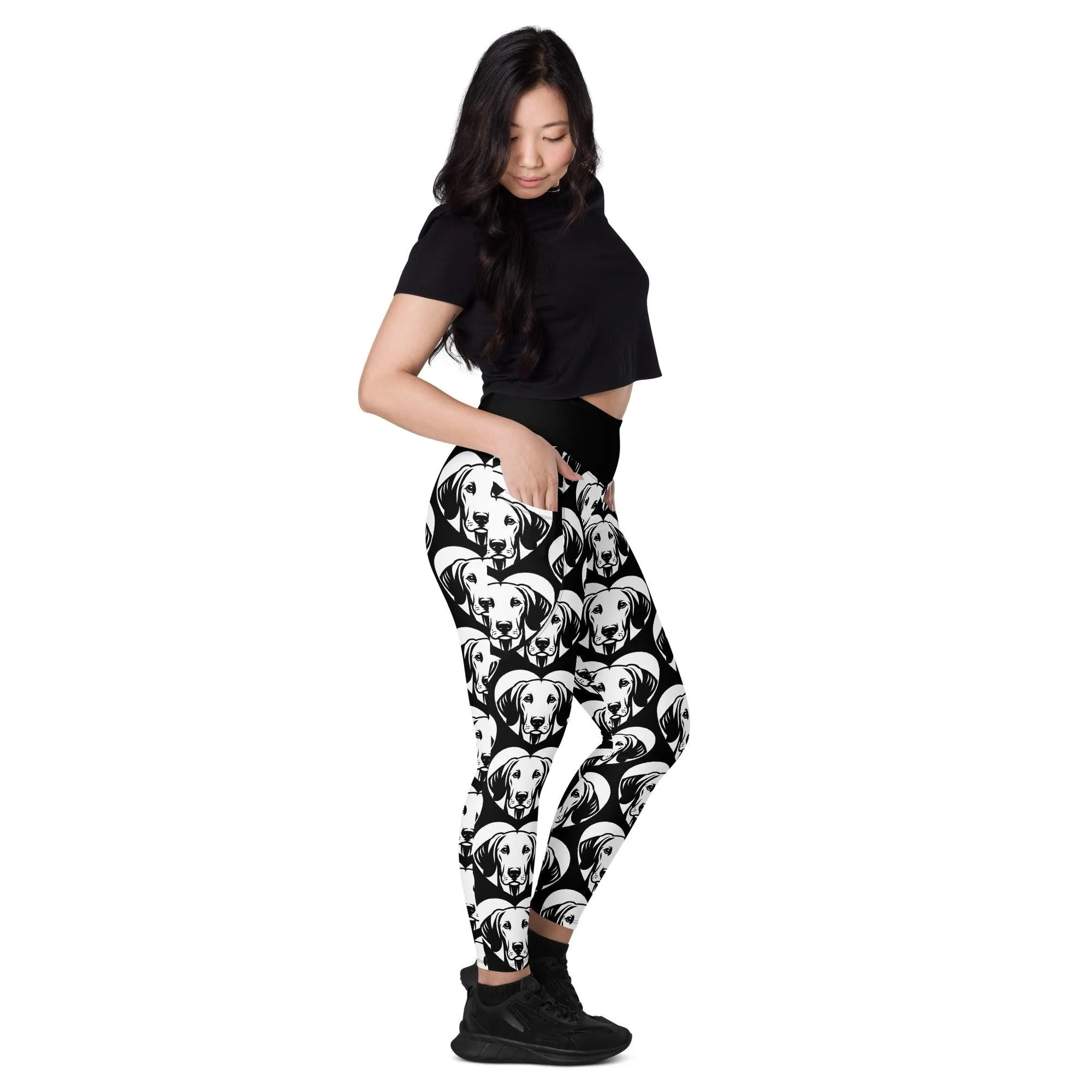 DOG BREED LEGGINGS with pockets - AMERICAN FOXHOUND - HERTTAHOUND