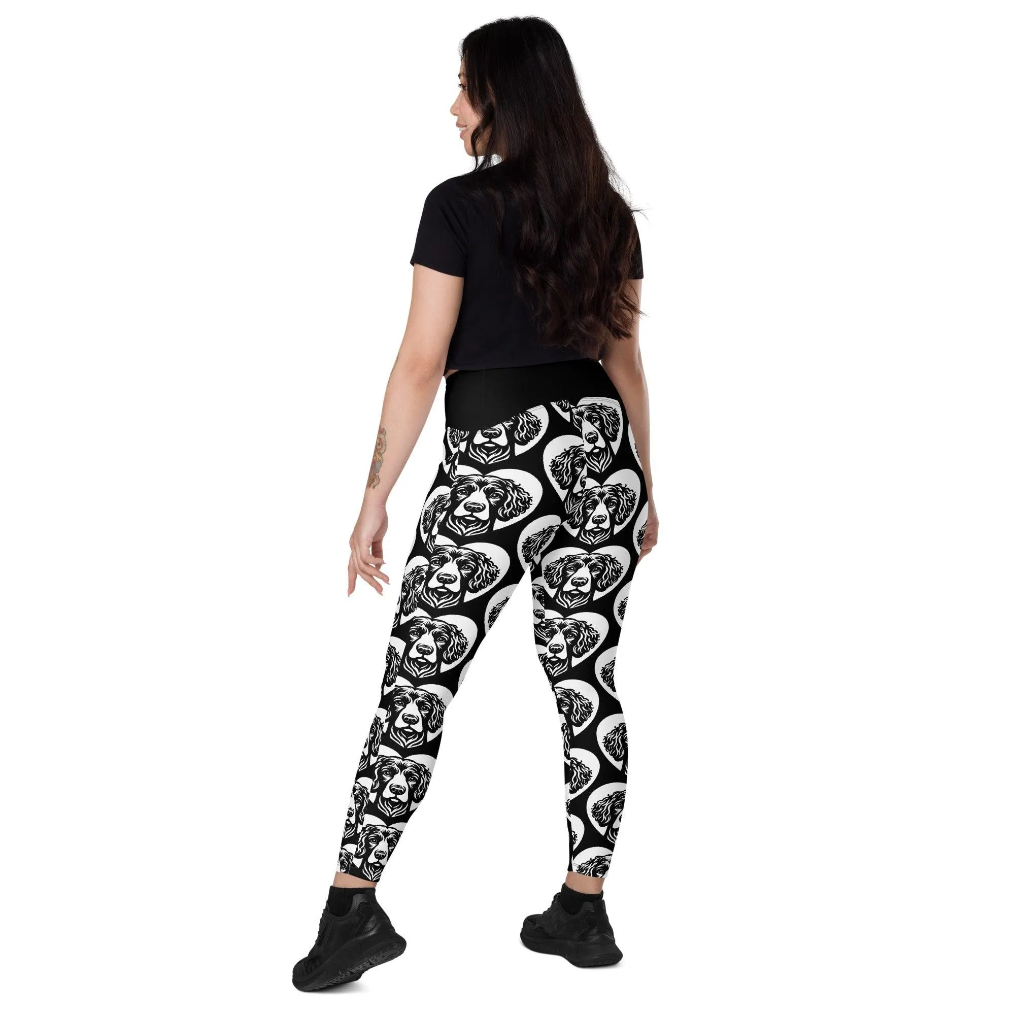 DOG BREED LEGGINGS with pockets - IRISH WATER SPANIEL - HERTTAHOUND