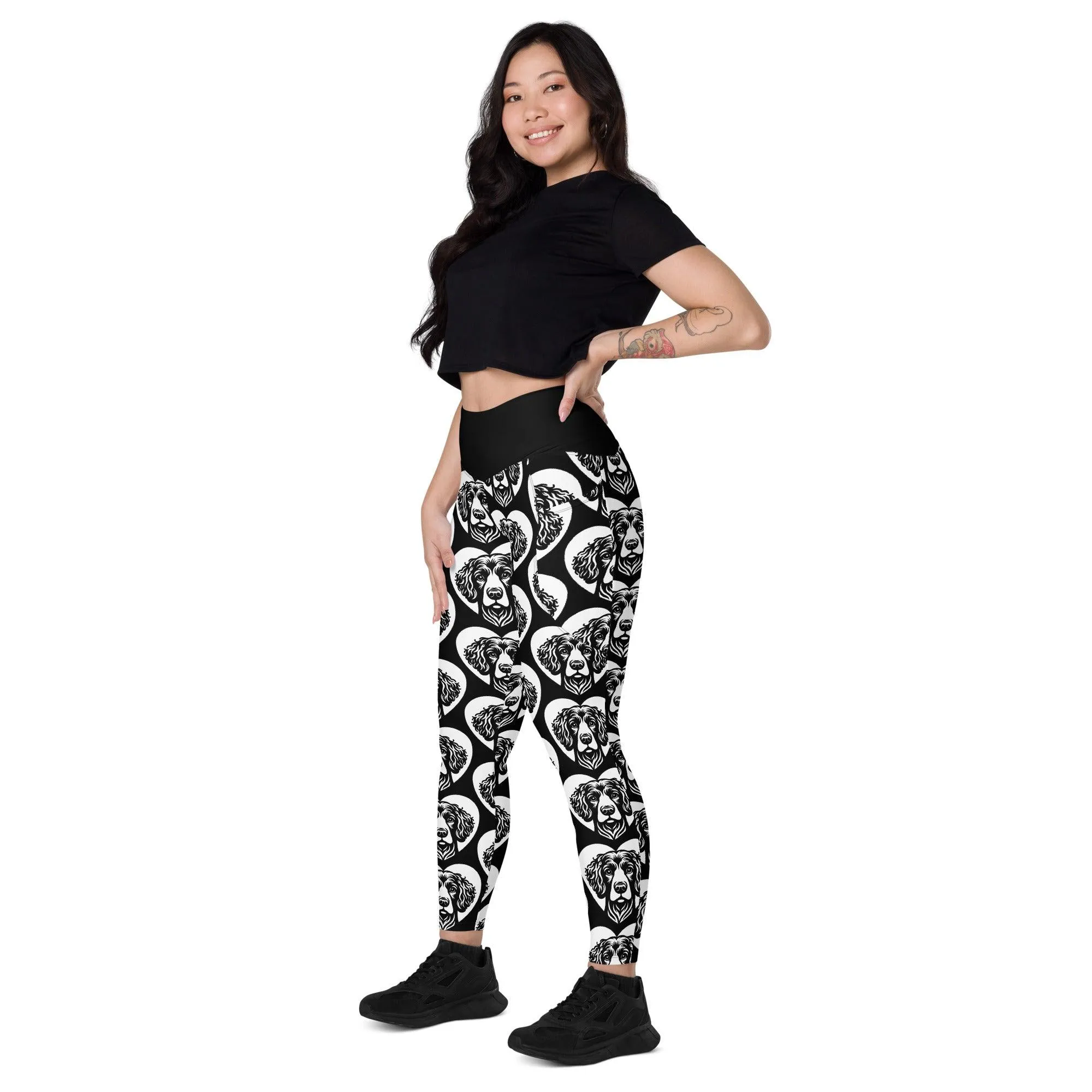 DOG BREED LEGGINGS with pockets - IRISH WATER SPANIEL - HERTTAHOUND