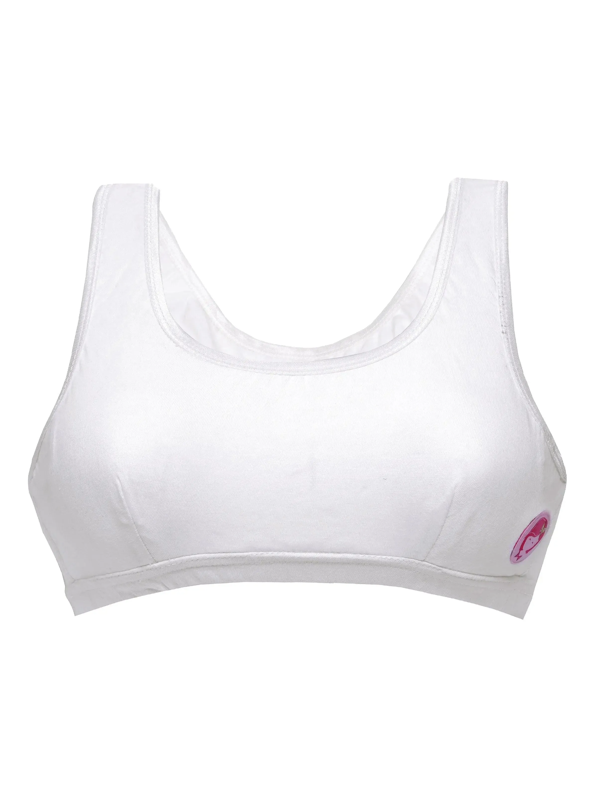 Double-Layer Broad Strap Cotton Yoga Bra | Non-Padded Beginner Bra | Solid Bra