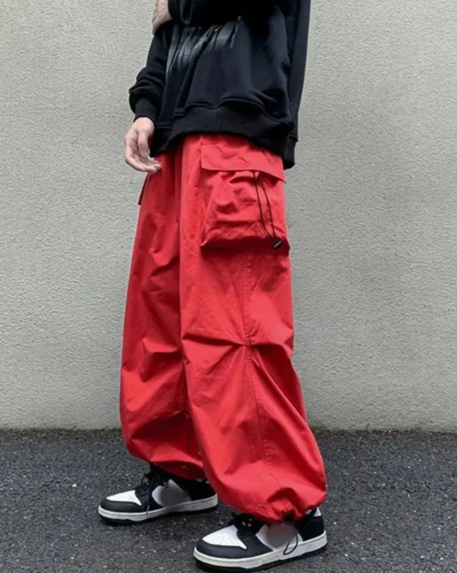 Elastic Waist Baggy Tracksuit Cargo Pants