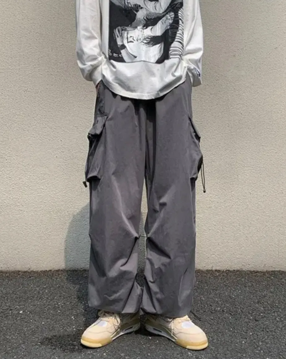 Elastic Waist Baggy Tracksuit Cargo Pants