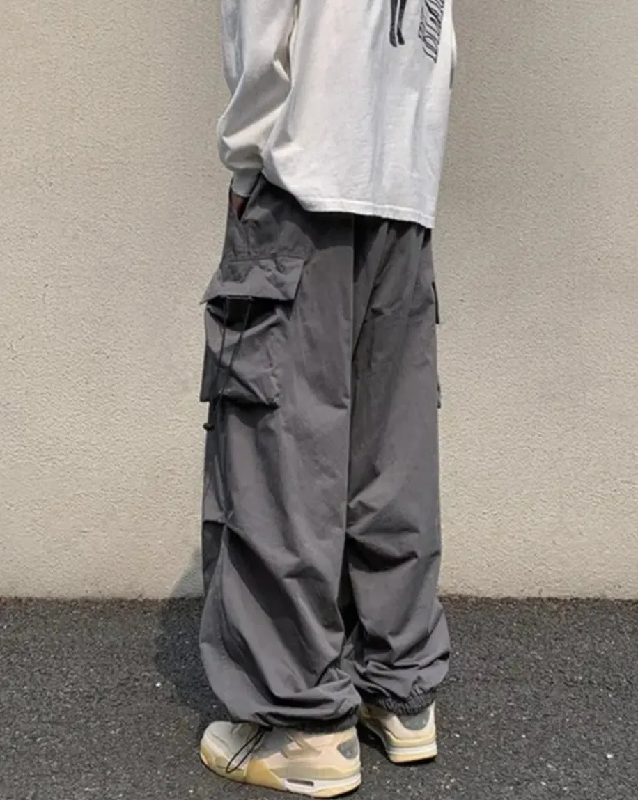 Elastic Waist Baggy Tracksuit Cargo Pants