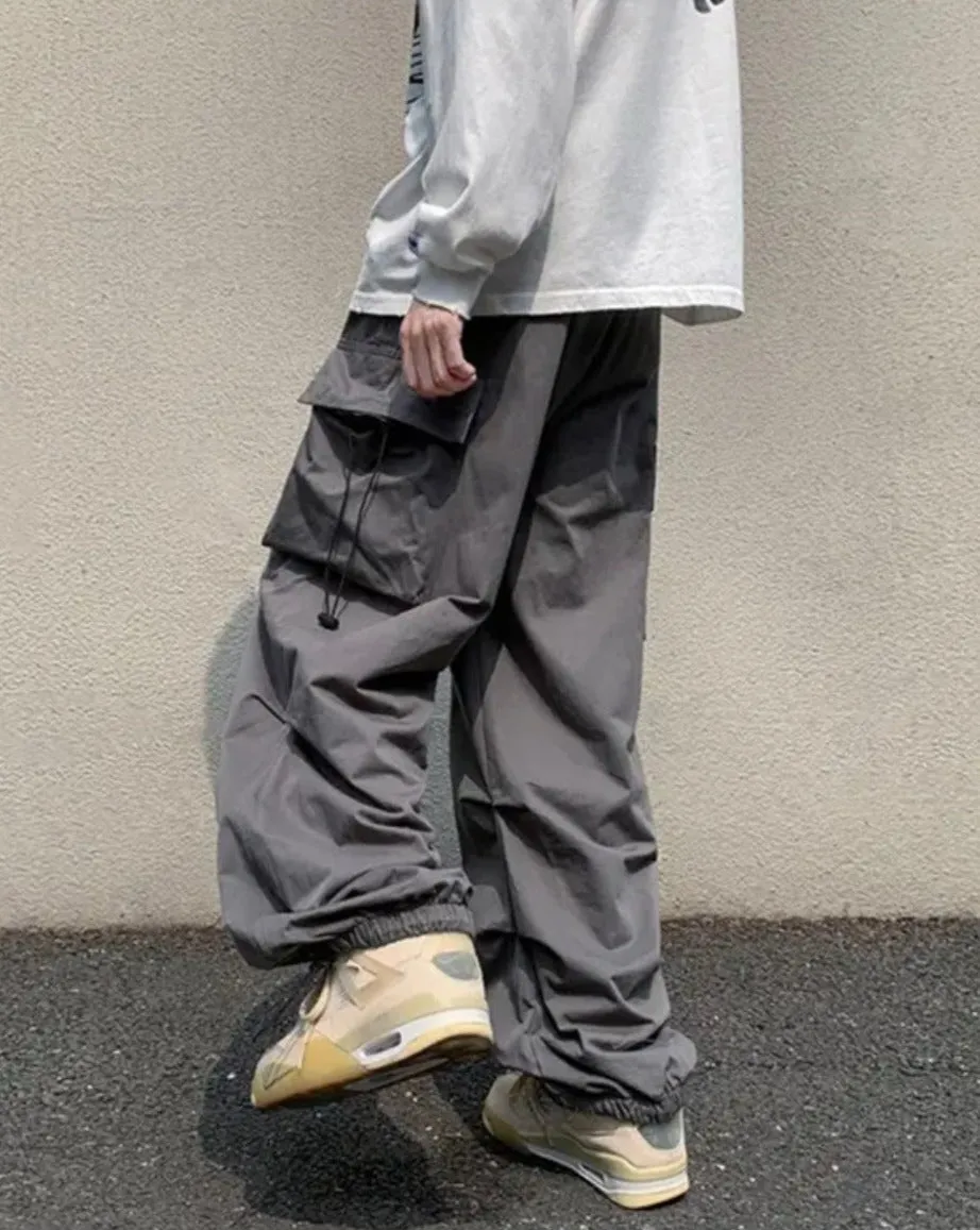 Elastic Waist Baggy Tracksuit Cargo Pants