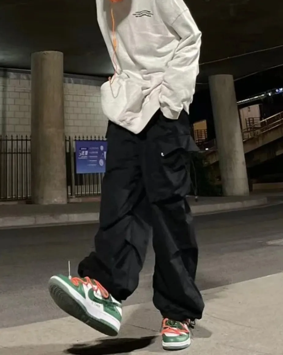 Elastic Waist Baggy Tracksuit Cargo Pants