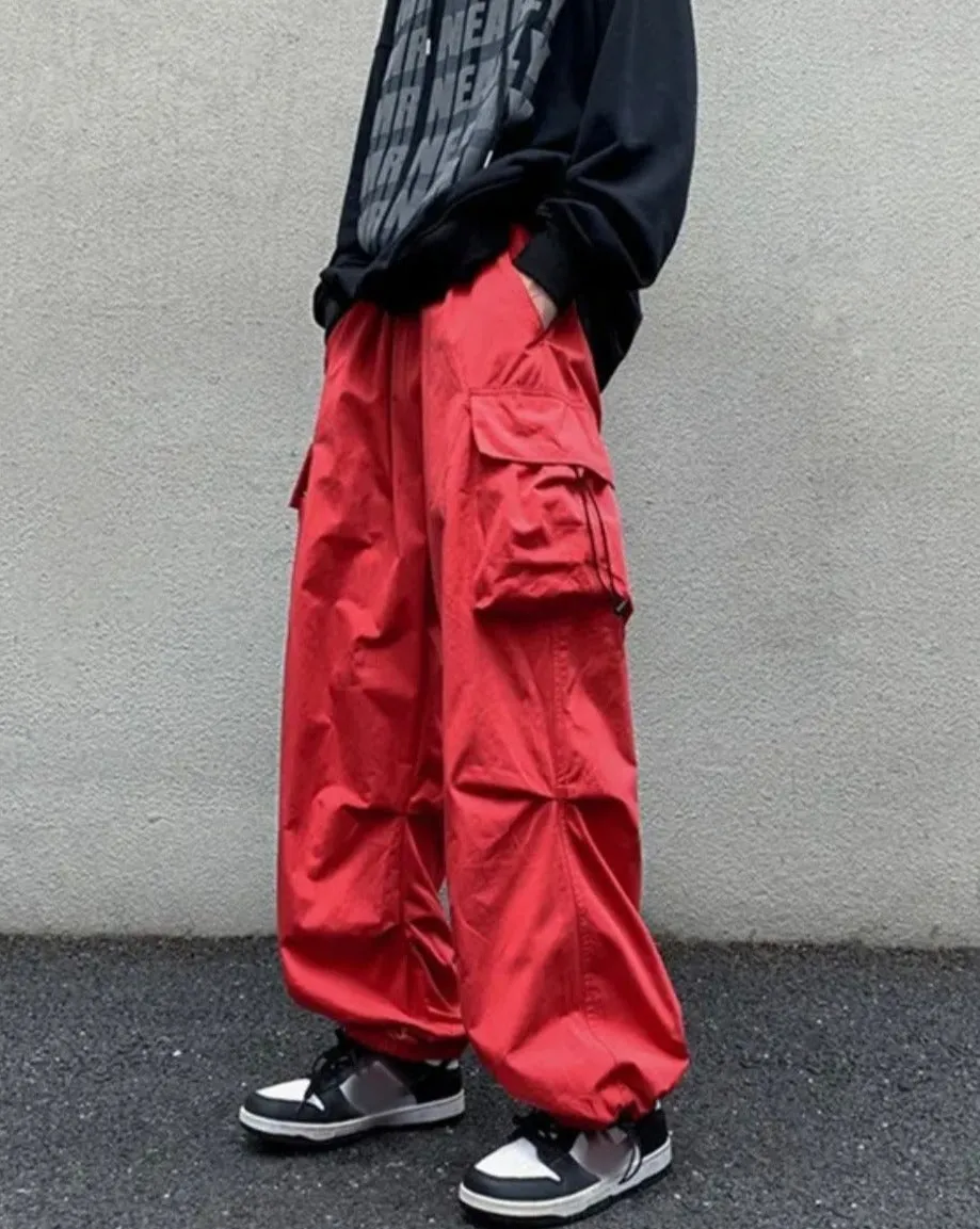 Elastic Waist Baggy Tracksuit Cargo Pants