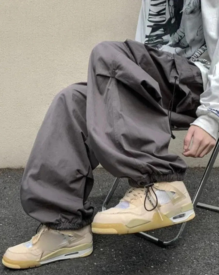 Elastic Waist Baggy Tracksuit Cargo Pants