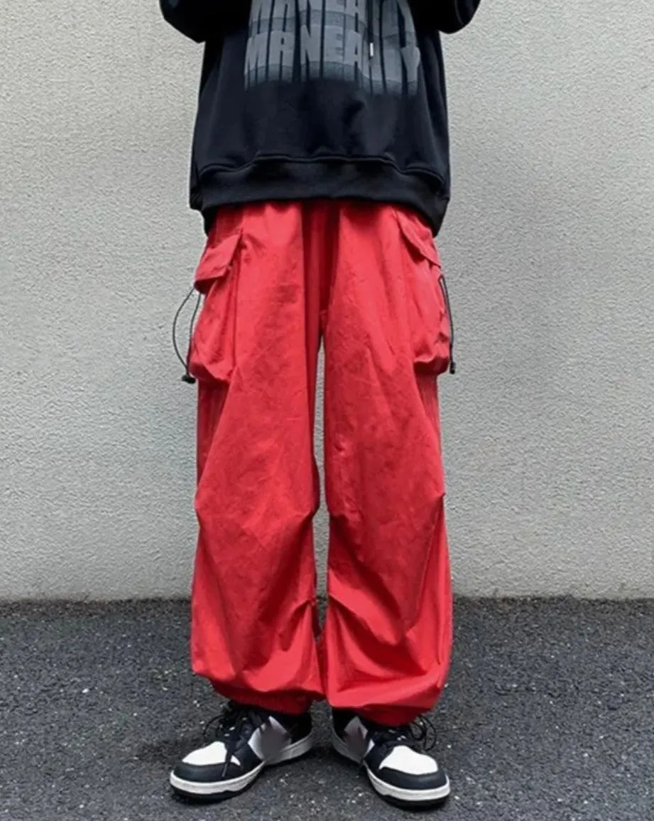 Elastic Waist Baggy Tracksuit Cargo Pants