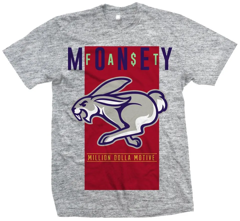 Fast Money Running Hare - Heather Grey T-Shirt