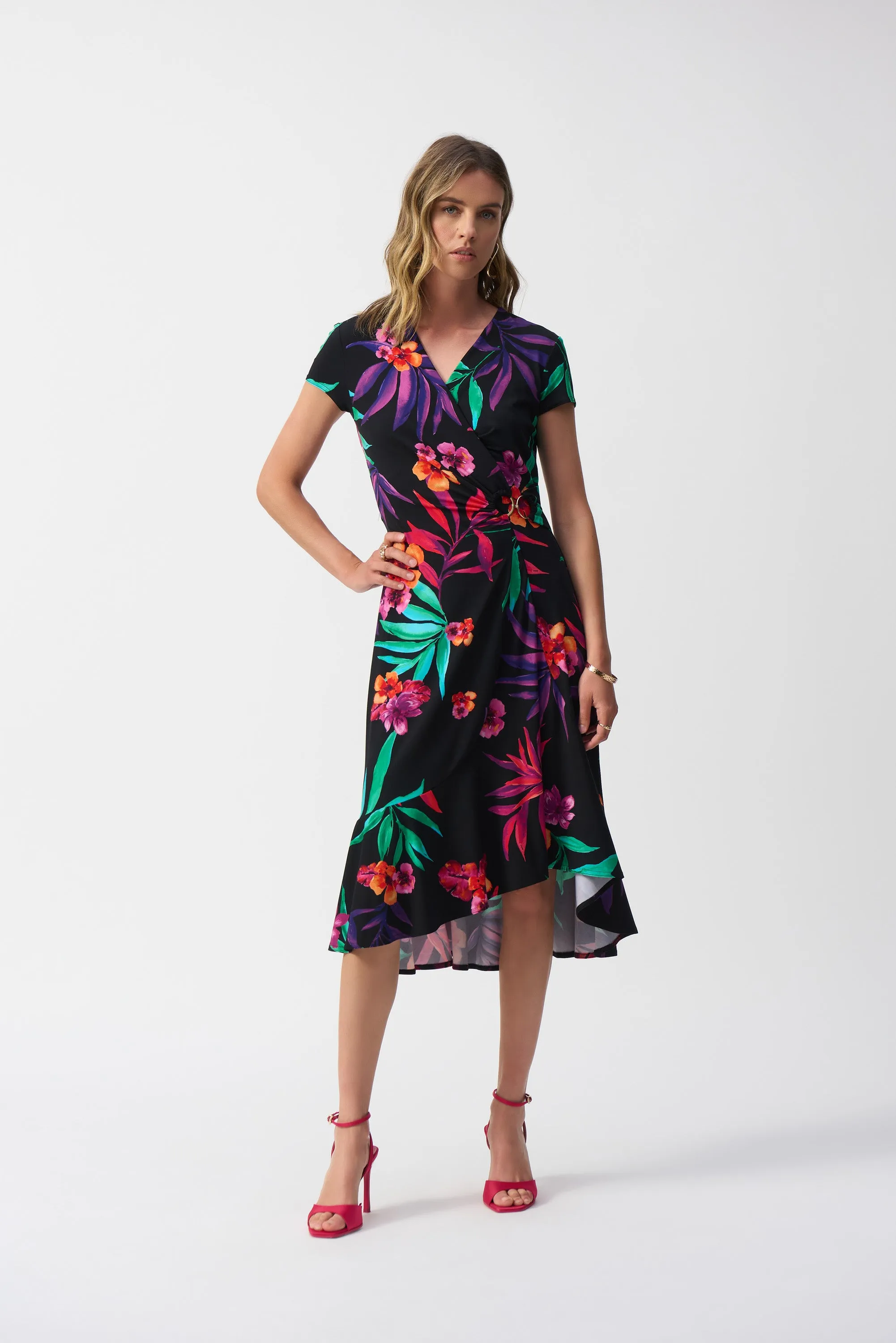 Floral Print Wrap Dress