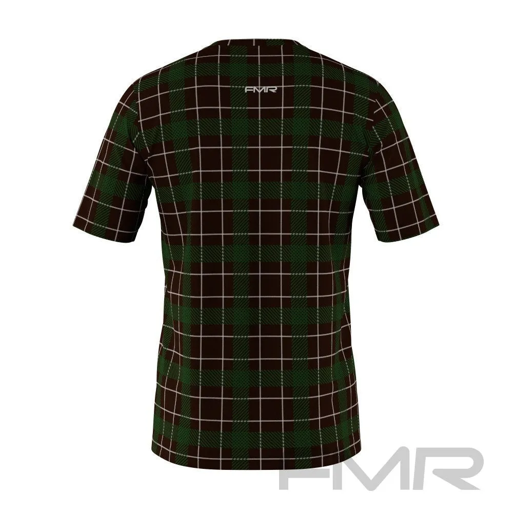 FMR Men's Green Check Technical Short Sleeve Running Shirt