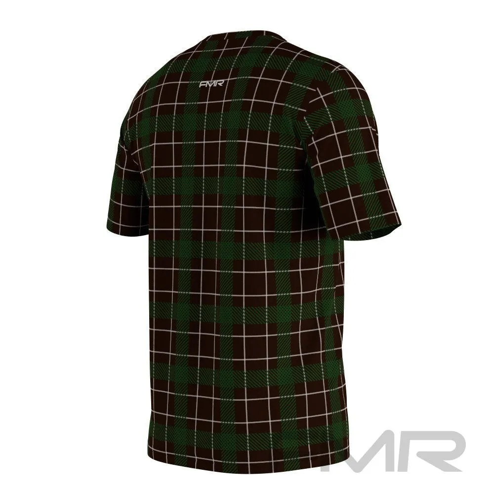 FMR Men's Green Check Technical Short Sleeve Running Shirt