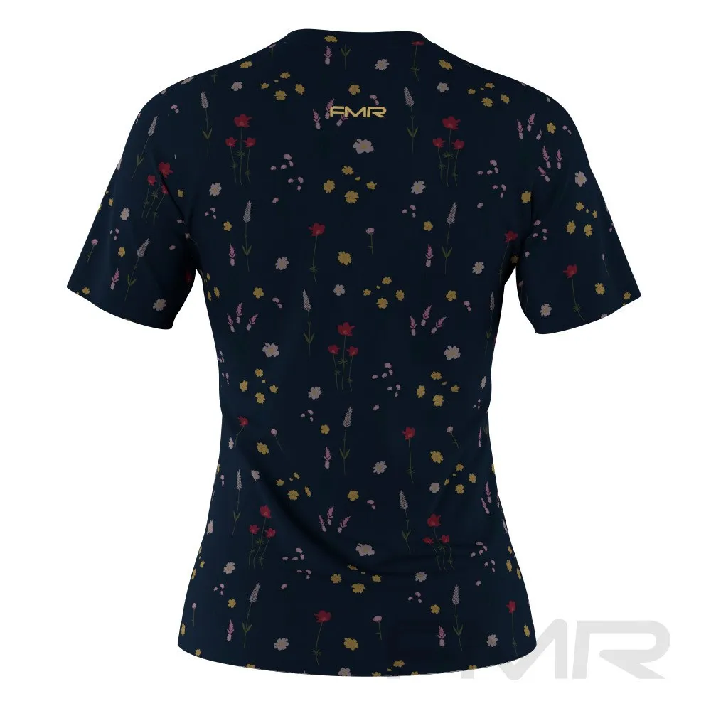 FMR Women's Floral Print Short Sleeve Running Shirt