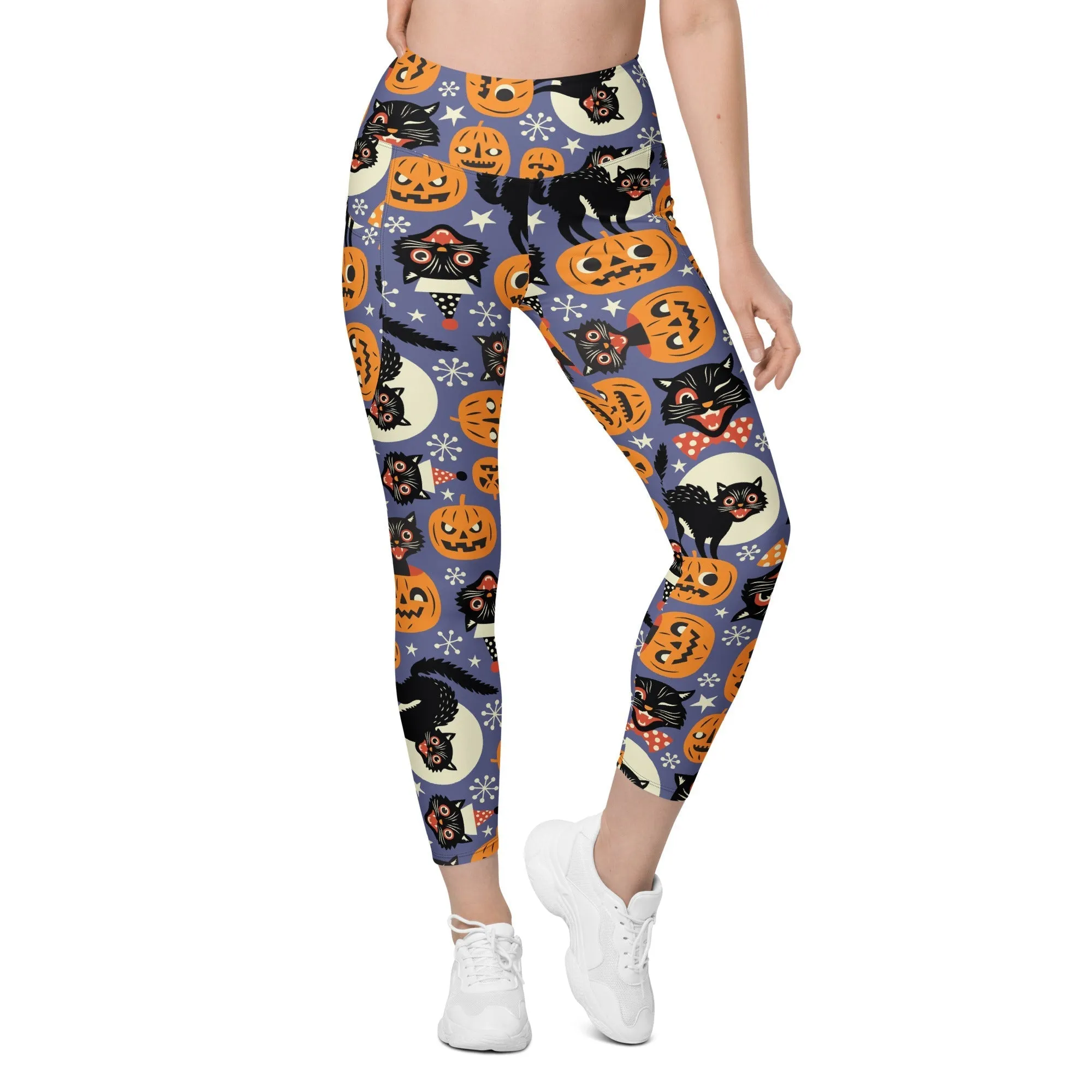 Halloween Print Leggings With Pockets