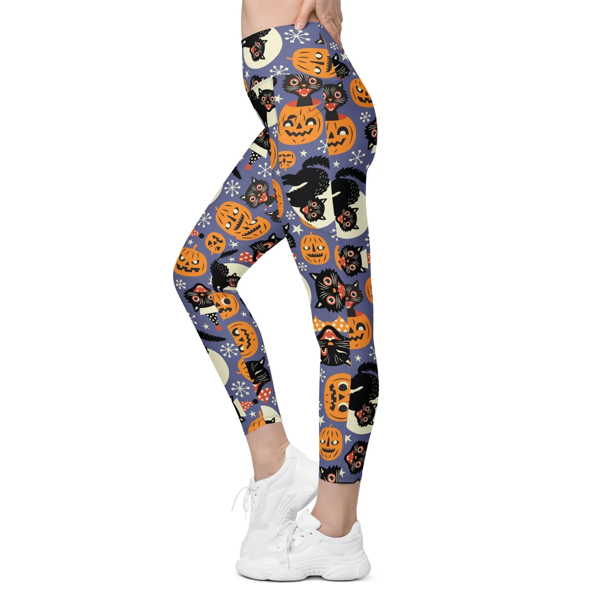 Halloween Print Leggings With Pockets