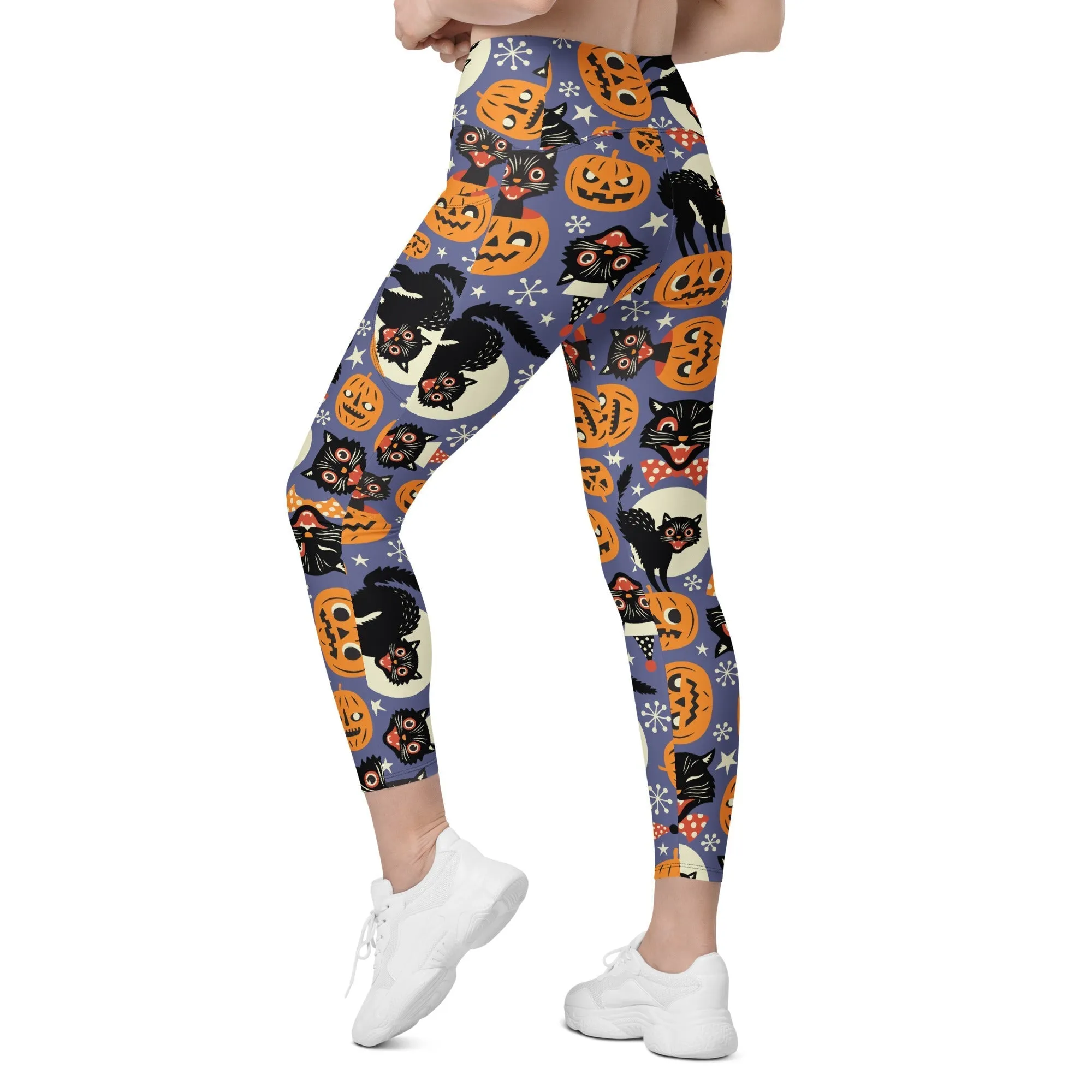 Halloween Print Leggings With Pockets