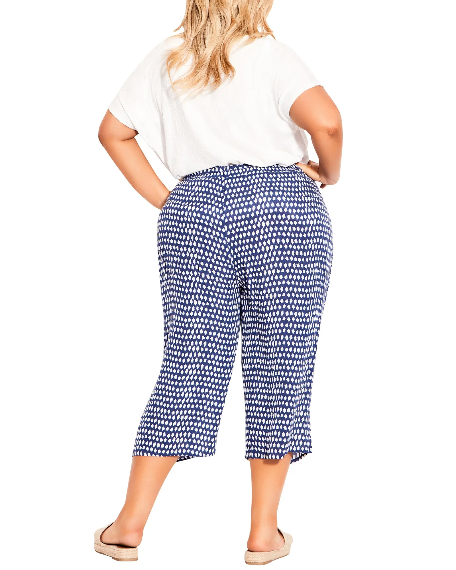 Iggy Belted Cropped Pants | Navy / White