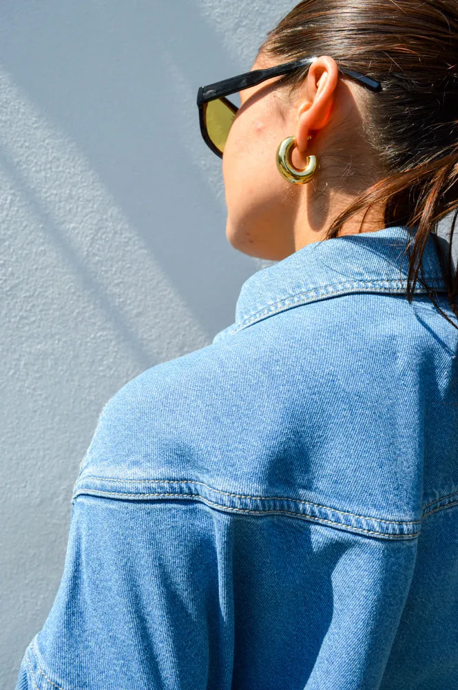 Indi & Cold Washed Effect Denim Jacket