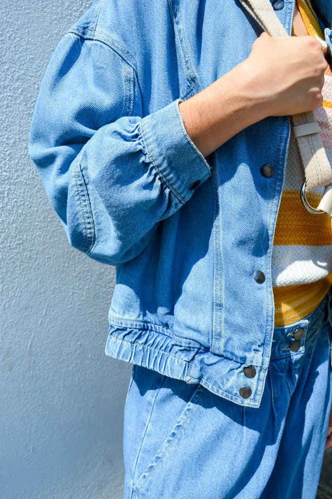 Indi & Cold Washed Effect Denim Jacket