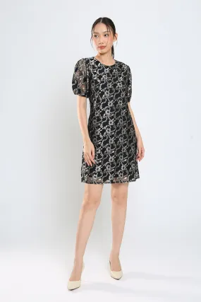 Junie Shift Dress in Black Lace